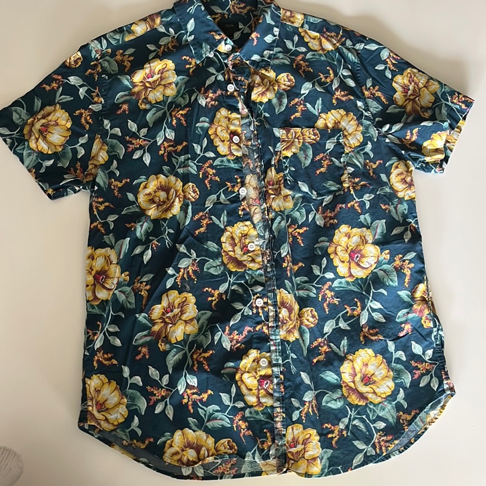 Floral Print J. Crew Button Down Shirt Size Large